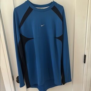 Vintage Nike Blue and Black Performance Crew